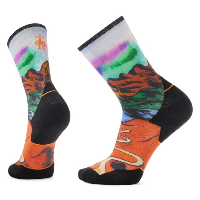 Unisex  Trail Run Singletrack Print Crew Socks Orange Rust