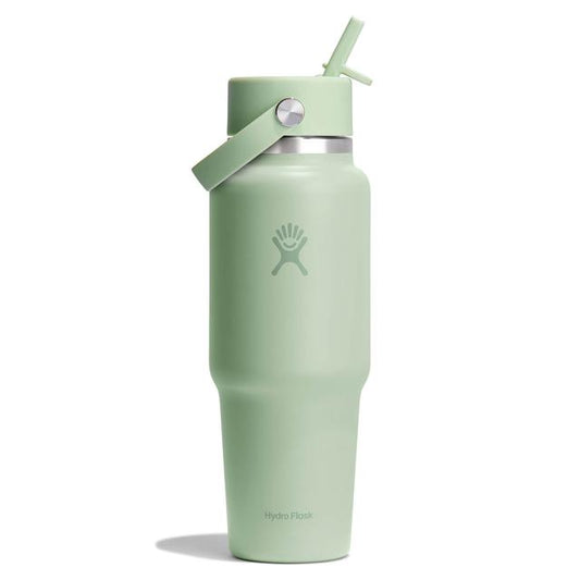 32 oz Wide Mouth Travel Bottle with Flex Straw Cap - Fossil