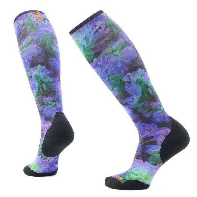 Women's Ski Electric Lotus Print Over The Calf Socks