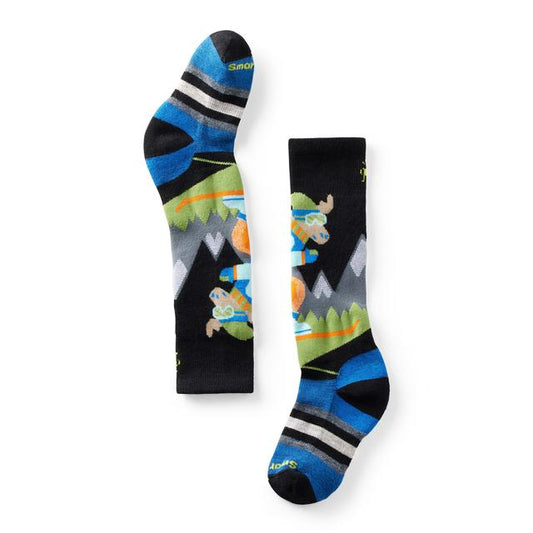 Mens Kids' Wintersport Full Cushion Mountain Moose Pattern Over The Calf Socks