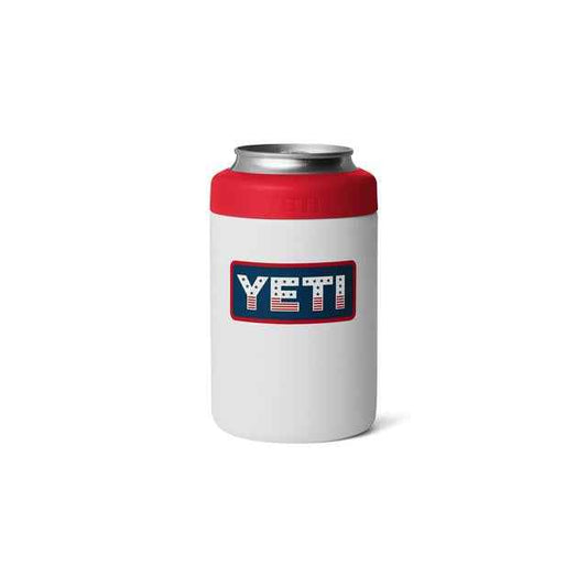 Rambler 12 oz Colster Can Cooler - White/Rescue Red/Badge