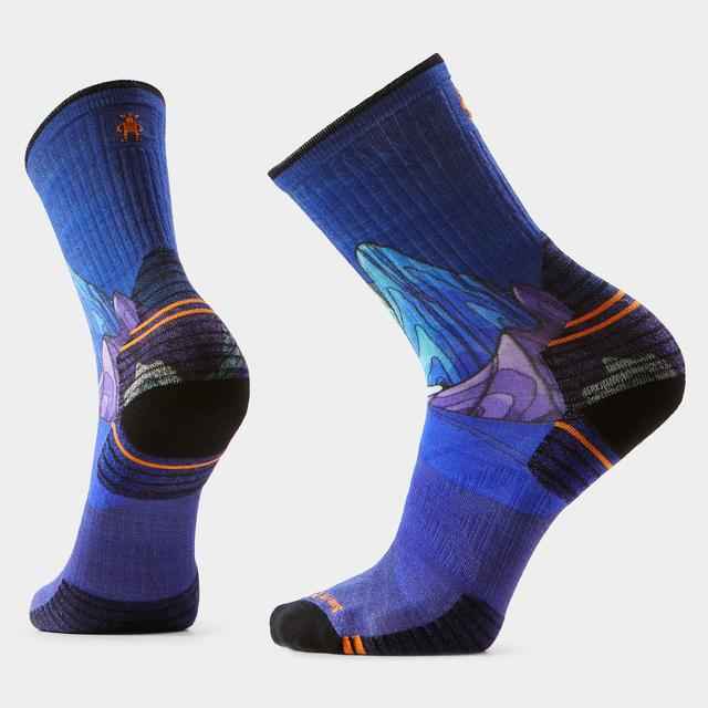 Hike Mountain Myth Print Crew Socks Deep Navy