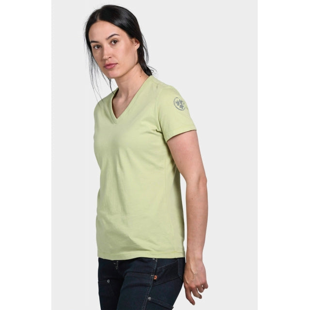 Women's Solid V-Neck Tee - Matcha Green