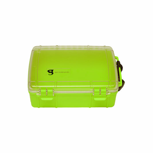 Neon Green Waterproof Dry Box, size Large from Geckobrands. A hard sided protective, waterproof case for storing belongings.